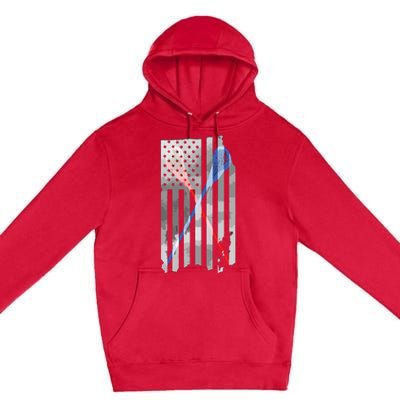 Lacrosse LAX American Flag Premium Pullover Hoodie