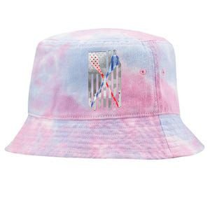 Lacrosse LAX American Flag Tie-Dyed Bucket Hat