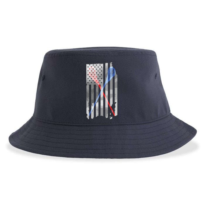 Lacrosse LAX American Flag Sustainable Bucket Hat