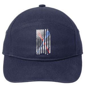 Lacrosse LAX American Flag 7-Panel Snapback Hat