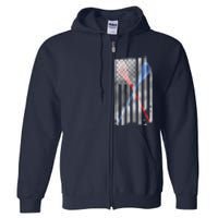 Lacrosse LAX American Flag Full Zip Hoodie