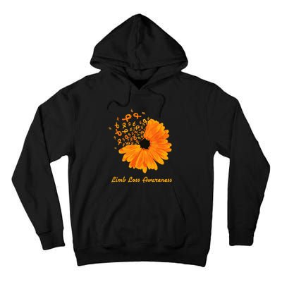 Limb Loss Awareness Orange Sunflower Ribbon Fighter Tall Hoodie