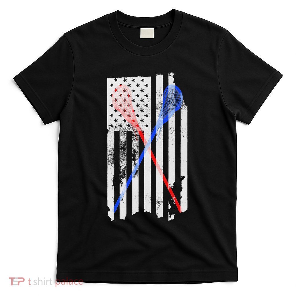Lacrosse Lax American Flag T-Shirt