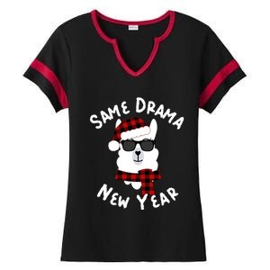 Llama Llama Alpaca Happy New Years Eve Party Decor Pajamas Gift Ladies Halftime Notch Neck Tee