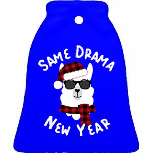 Llama Llama Alpaca Happy New Years Eve Party Decor Pajamas Gift Ceramic Bell Ornament