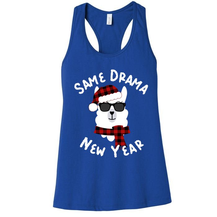 Llama Llama Alpaca Happy New Years Eve Party Decor Pajamas Gift Women's Racerback Tank