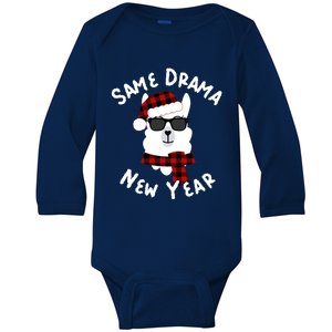 Llama Llama Alpaca Happy New Years Eve Party Decor Pajamas Gift Baby Long Sleeve Bodysuit