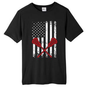 Lacrosse LAX American USA Flag Tall Fusion ChromaSoft Performance T-Shirt