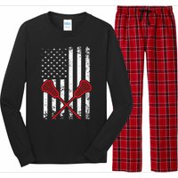 Lacrosse LAX American USA Flag Long Sleeve Pajama Set