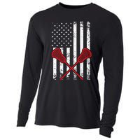 Lacrosse LAX American USA Flag Cooling Performance Long Sleeve Crew