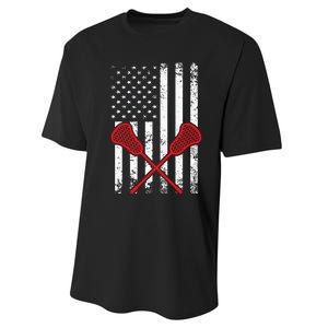 Lacrosse LAX American USA Flag Performance Sprint T-Shirt