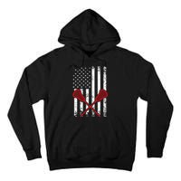 Lacrosse LAX American USA Flag Tall Hoodie