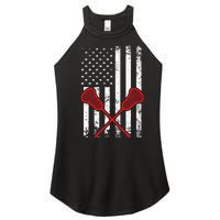 Lacrosse LAX American USA Flag Women’s Perfect Tri Rocker Tank