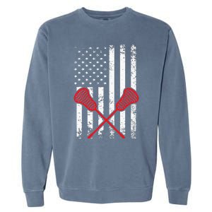 Lacrosse LAX American USA Flag Garment-Dyed Sweatshirt