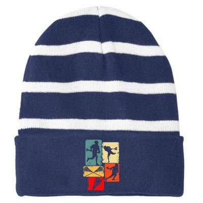 Lacrosse Striped Beanie with Solid Band