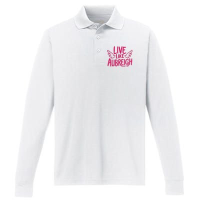 Live Like Aubreigh Performance Long Sleeve Polo