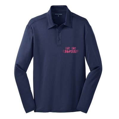 Live Like Aubreigh Silk Touch Performance Long Sleeve Polo