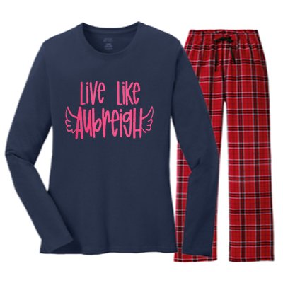 Live Like Aubreigh Women's Long Sleeve Flannel Pajama Set 