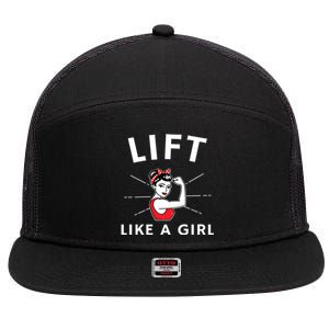 Lift Like A A Retro Inspired Weight Lifting Gift 7 Panel Mesh Trucker Snapback Hat