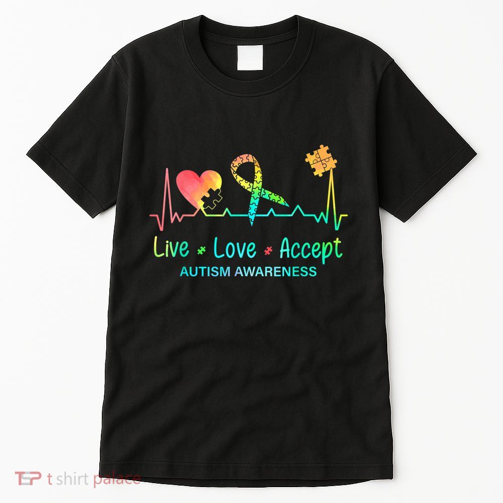Live Love Accept Autism Month Tie Dye Men Women Tall T-Shirt