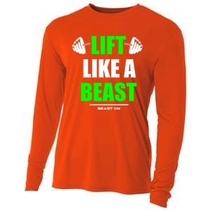 Lift Like A Beast Green Gym Fitness Bodybuilding Training Gift Cooling Performance Long Sleeve Crew