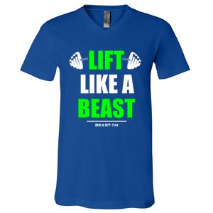 Lift Like A Beast Green Gym Fitness Bodybuilding Training Gift V-Neck T-Shirt