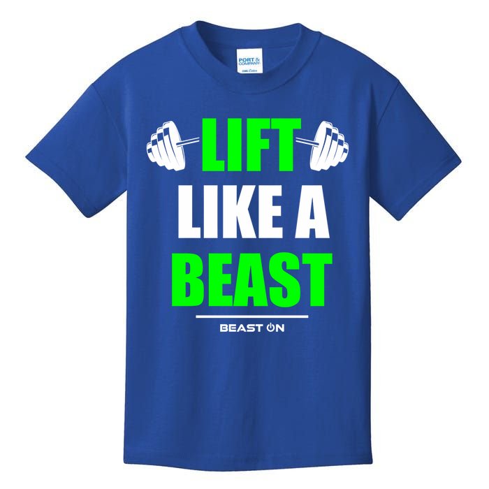 Lift Like A Beast Green Gym Fitness Bodybuilding Training Gift Kids T-Shirt