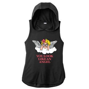 Look Like Angel Ladies PosiCharge Tri-Blend Wicking Draft Hoodie Tank