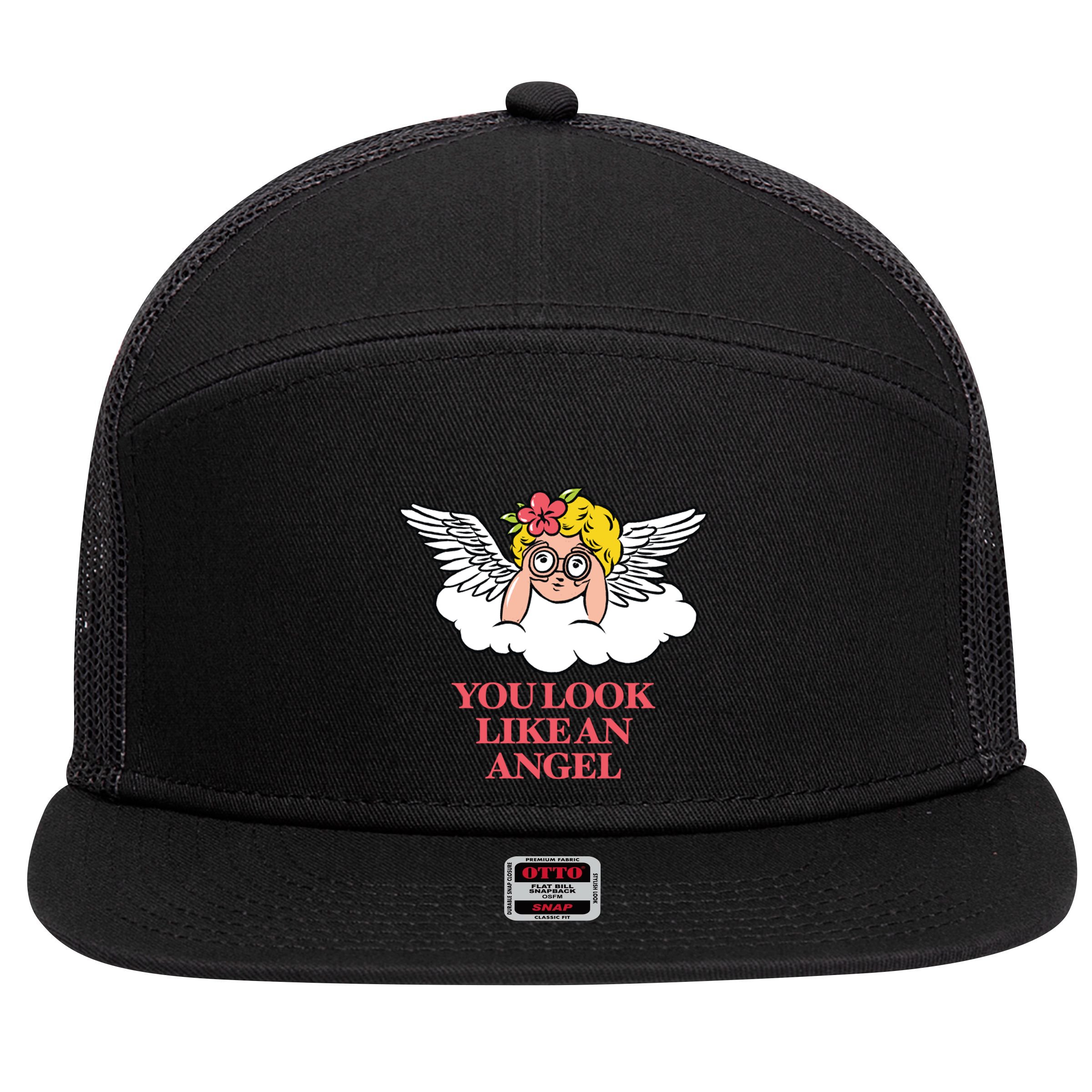 Look Like Angel 7 Panel Mesh Trucker Snapback Hat