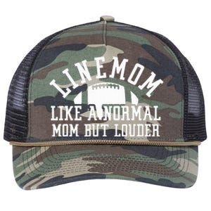 Linemom Like A Regular Mom But Louder Football Lineman Mom Retro Rope Trucker Hat Cap