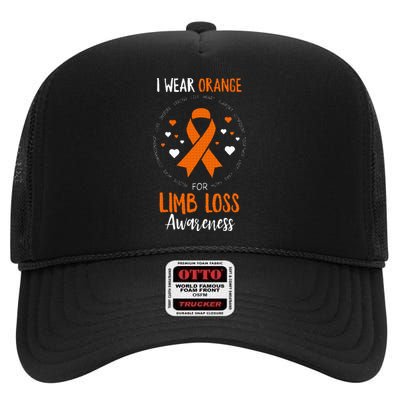 Limb Loss Awareness Ribbon High Crown Mesh Back Trucker Hat