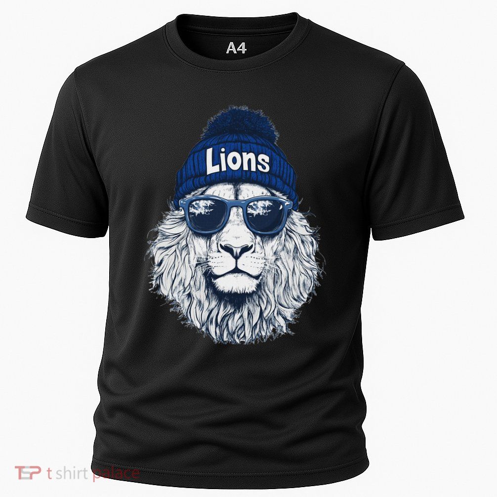 Lions Lover Apparel Lion Face With Sunglasses Winter Cooling Performance Crew T-Shirt