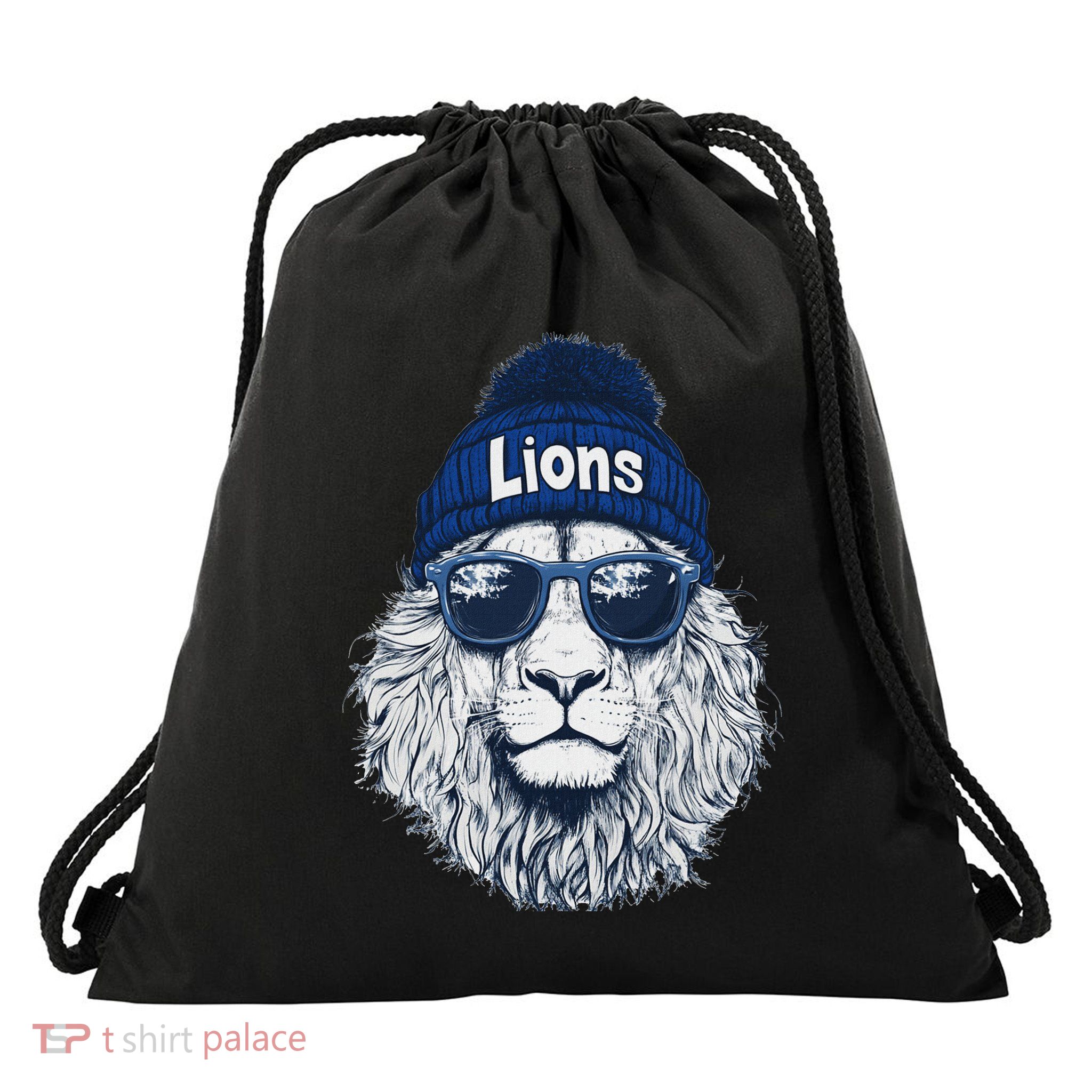 Lions Lover Apparel Lion Face With Sunglasses Winter Drawstring Bag