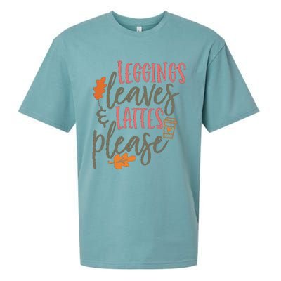 Leggings Leaves And Lattes Please Funny Pumpkin Spice Lovers Great Gift Sueded Cloud Jersey T-Shirt