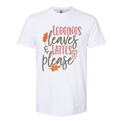 Leggings Leaves And Lattes Please Funny Pumpkin Spice Lovers Great Gift Softstyle® CVC T-Shirt