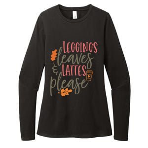 Leggings Leaves And Lattes Please Funny Pumpkin Spice Lovers Cute Gift Womens CVC Long Sleeve Shirt