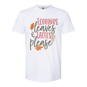 Leggings Leaves And Lattes Please Funny Pumpkin Spice Lovers Cute Gift Softstyle CVC T-Shirt