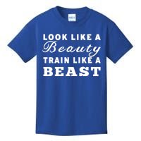 Look Like A Beauty Train Like A Beast Fitness Workout Gift Kids T-Shirt