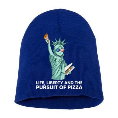 Life Liberty And The Pursuit Of Pizza National Pizza Day Gift Short Acrylic Beanie