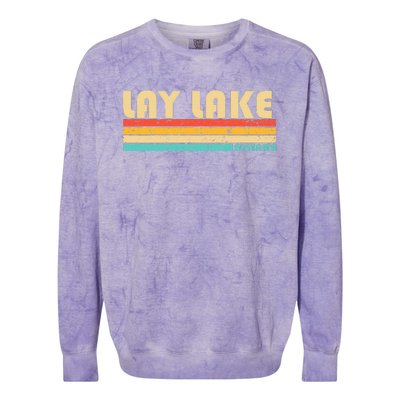 Lay Lake Alabama Funny Fishing Camping Summer Colorblast Crewneck Sweatshirt