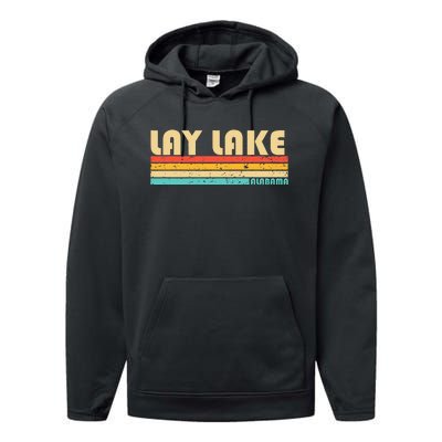 Lay Lake Alabama Funny Fishing Camping Summer Performance Fleece Hoodie