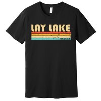 Lay Lake Alabama Funny Fishing Camping Summer Premium T-Shirt