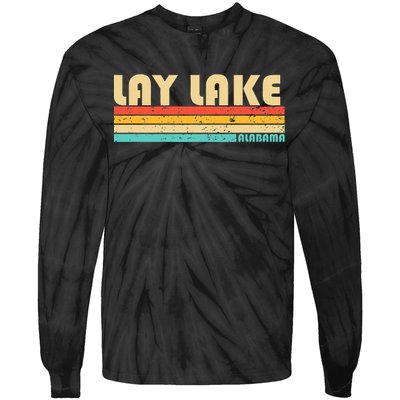 Lay Lake Alabama Funny Fishing Camping Summer Tie-Dye Long Sleeve Shirt