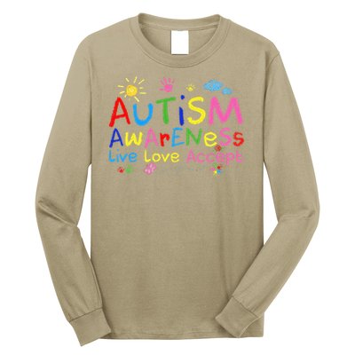 Live Love Accept Autism Awareness Women Long Sleeve Shirt