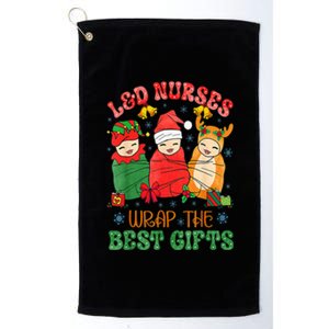 L&D Labor And Delivery Nurses Wrap The Best Gifts Christmas Platinum Collection Golf Towel