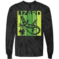 Lucky Lizard Animal St Patrick's Day Irish Gift Tie-Dye Long Sleeve Shirt