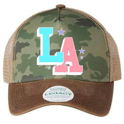 LA LOS ANGELES VARSITY TYPOGRAPHY Legacy Tie Dye Trucker Hat