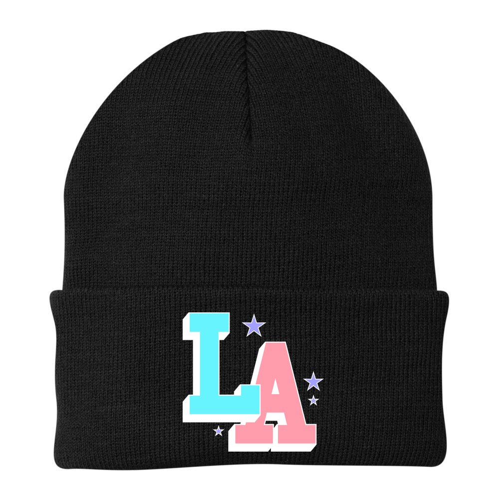 LA LOS ANGELES VARSITY TYPOGRAPHY Beanie