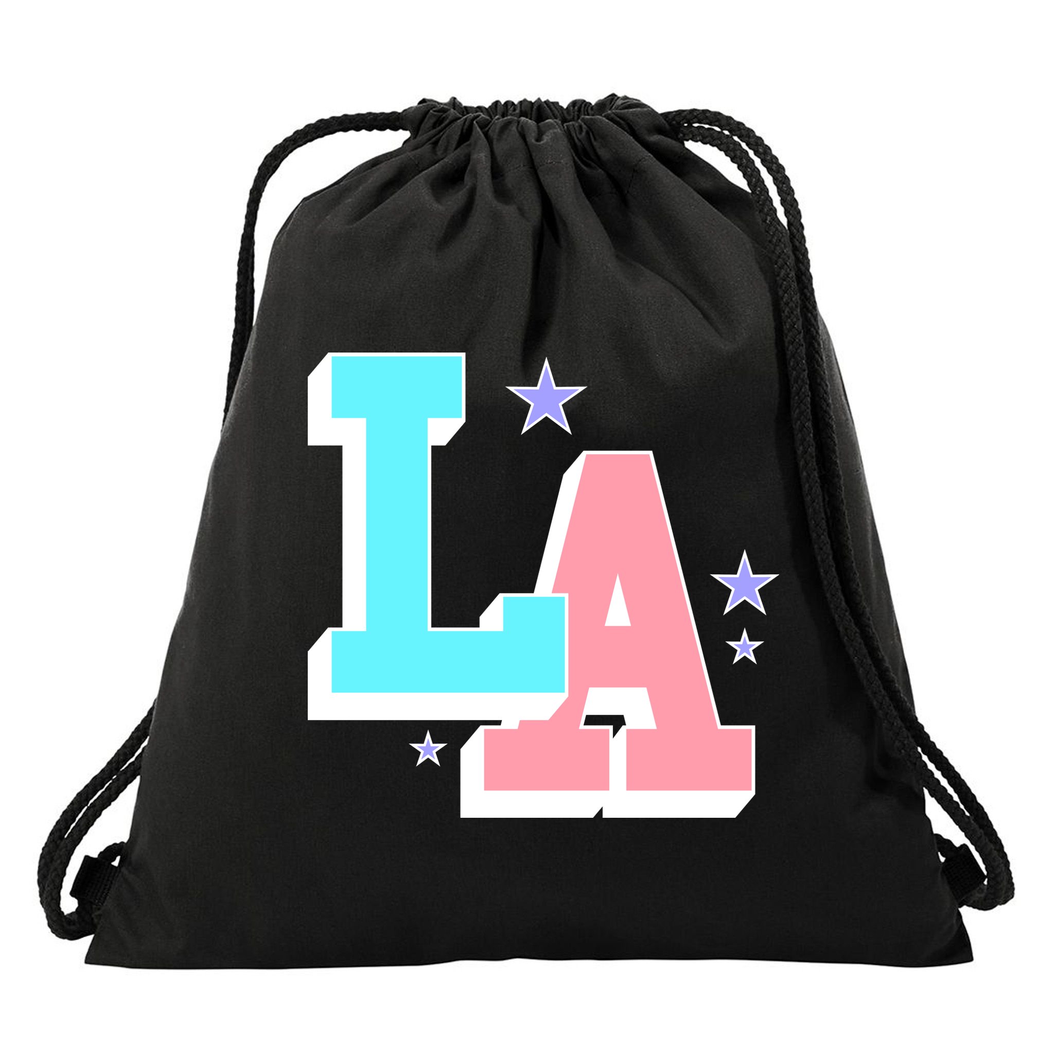 LA LOS ANGELES VARSITY TYPOGRAPHY Drawstring Bag