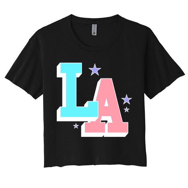 LA LOS ANGELES VARSITY TYPOGRAPHY Crop Top